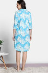 Zivame 2 Mile Fashion Knit Cotton Knee Length Nightdress - Bachelor Button — thumbnail 4